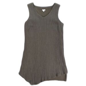 Pure Jill J. Jill Olive Green Textured Dress XL Sleeveless Sheath Asymmetrical